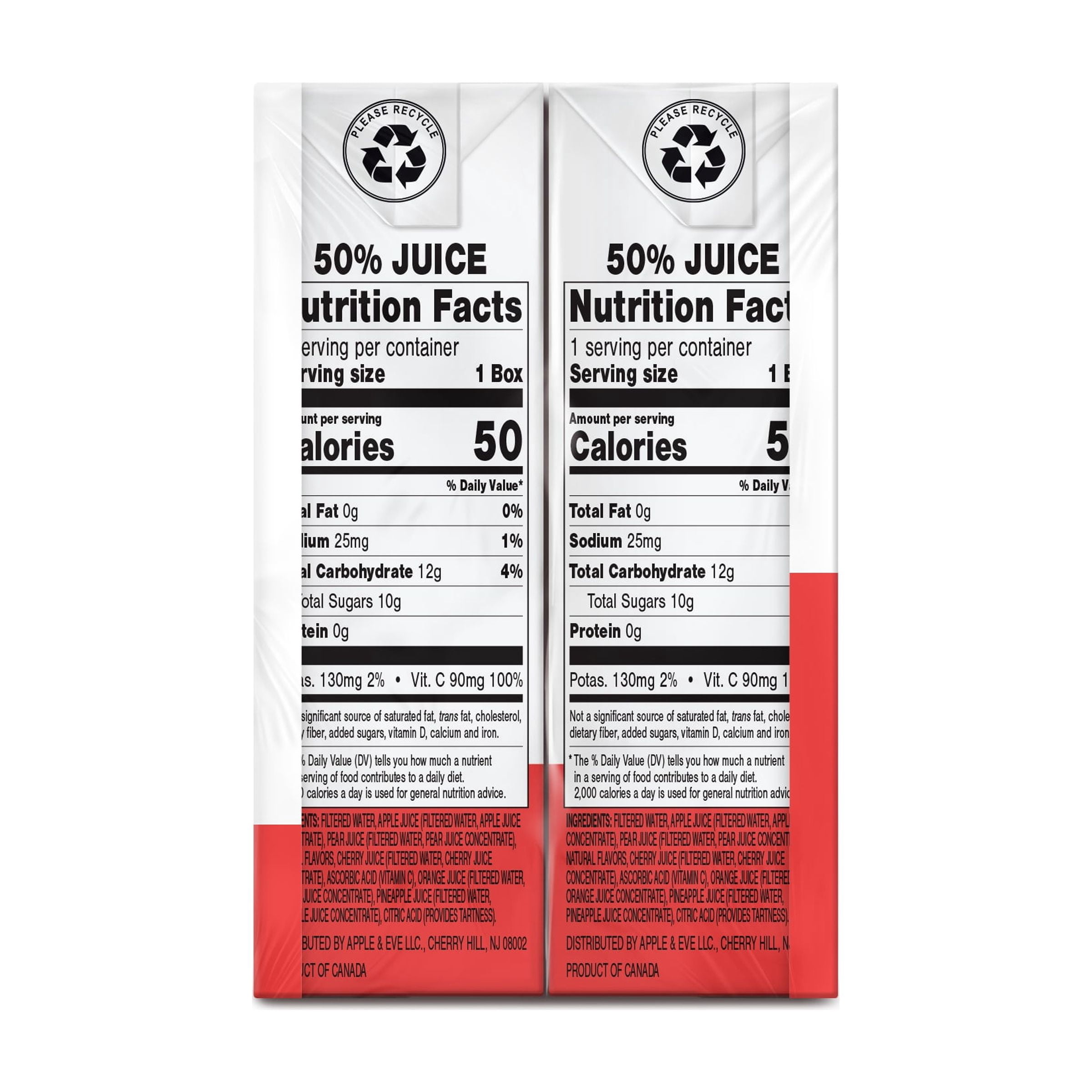 (5 pack) Apple & Eve Reduced Sugar Fruit Punch Juice Drink, 6.75 fl oz, 8 Count