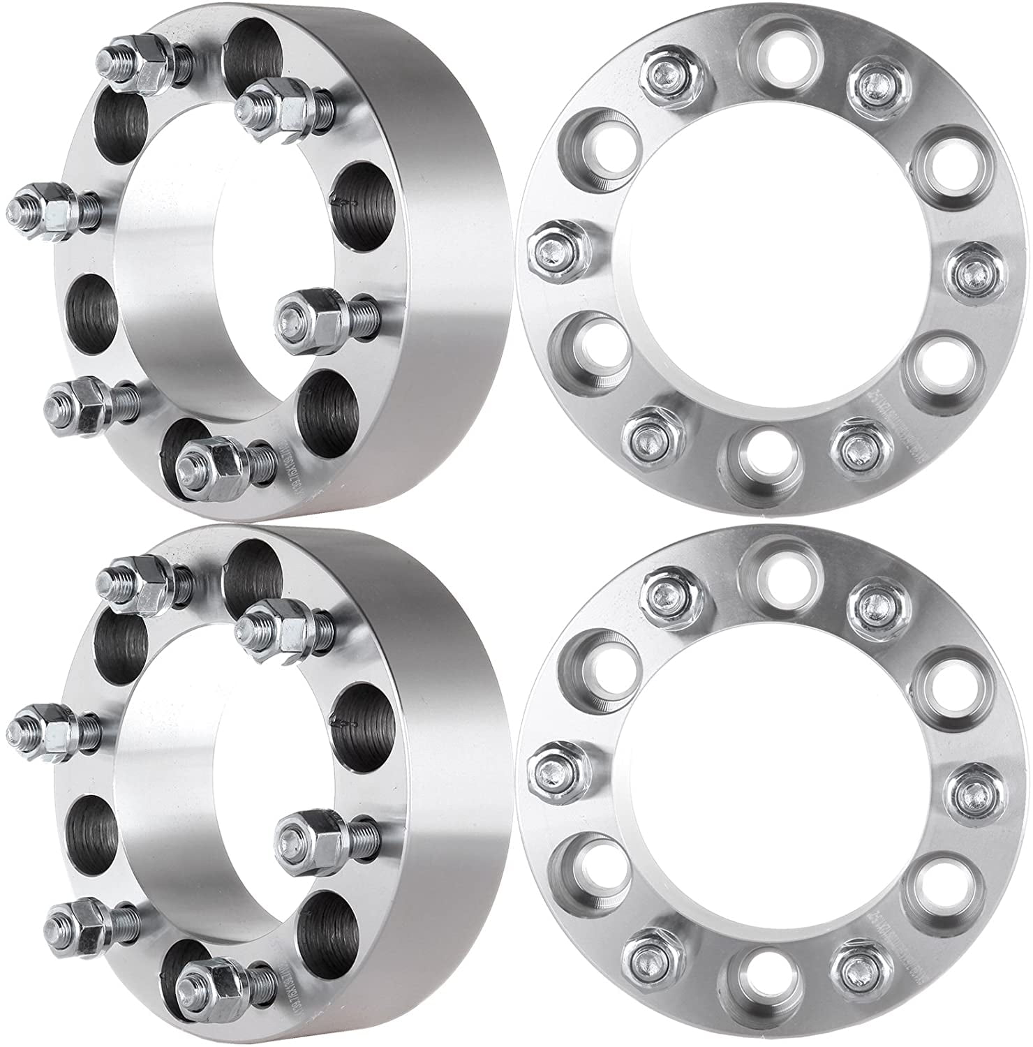 SCITOO Compatible with 2pc 2 inch 6x5.5 to 6x5.5 Wheel Spacers 12x1.5 Studs 6Lug Billet 2 fit Toyota Tacoma Pre Runner FJ Cruiser 4Runner Mitsubishi Montero Sport Isuzu