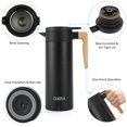 thumbnail image 4 of Coffee Carafe DUIERA 51 Ounces Stainless Steel Black Thermal Carafe 1.5 Liters Vacuum Coffee Pot, 4 of 7