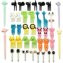 HYOWUIER Set of 40 Lovely Animal Food Fruit Picks Forks, Mini Cute Cartoon Toothpick Sticks Decor for Kids Party Bento Lunch Box Sandwich Appetizer Pastry Decorative Cupcake Baby Dessert Cocktail