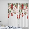 thumbnail image 4 of Christmas Ball Kitchen Curtains 84 Inches Long, Winter Xmas Poinsettia Snowflake Rod Pocket Window Curtains Panels for Bedroom/Bathroom/Nursery, Light Filtering Treatment Curtains Drapes 52"x84", 4 of 5