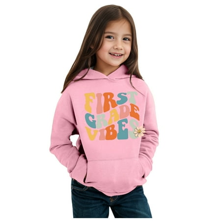 

KTMKH Toddler Boy Girl Fall Clothes Long Sleeve Kids Boys Girls Autumn WInter Season Kindergarten Letter Printed Hoodie Warm And Tops Children s Clothing for 4-5 Years
