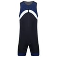 thumbnail image 3 of Manyakai Mens One Piece Swimsuit Shorty Wetsuit Bathing Suit Athletic Spandex Jumpsuit Swimwear UPF Navy Blue XL, 3 of 6