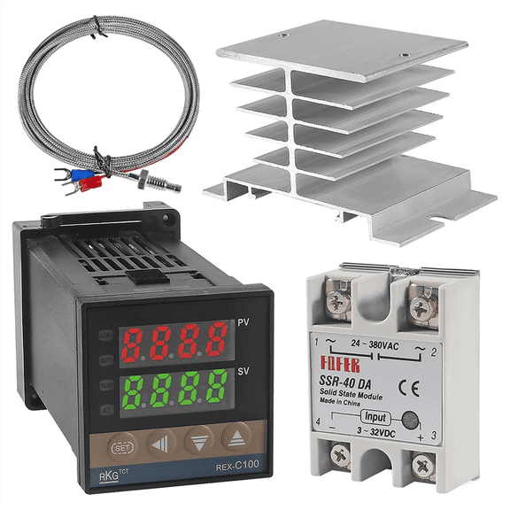PID-Temperature Controller -C100 Thermostat Kit High Voltage 100ACV to 240ACV SSR Relay 40DA  K Probe