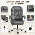 thumbnail image 6 of HYJY Office Chair High Back Computer Chair Desk Chair, PU Leather Adjustable Height Modern Executive Swivel Task Chair with Padded Armrests and Lumbar Support (Gray), 6 of 15