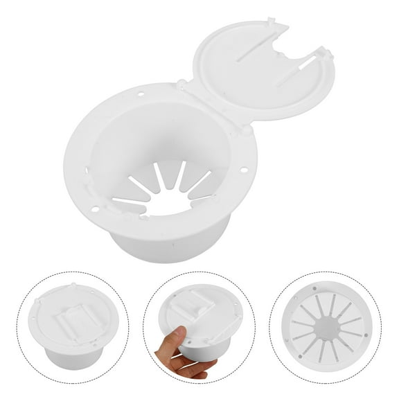 FESTFENDS 1Set Rv Power Cord Cover White Plastic Square for Motorhomes Cable Management 11.8X11.8X2.7in