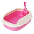 thumbnail image 5 of FITYLE Open Top Cat for All Kinds of Cat Litter Open Top Pet Litter Tray High Sided Easy to Clean Practical Cat Sand Litter Tray Pink red, 5 of 10