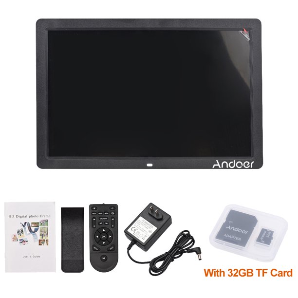 Andoer 17" Digital Photo Frame 1080P Resolution Electronic Picture Frame MP3 MP4 Video Player Clock Calendar with Remote Control