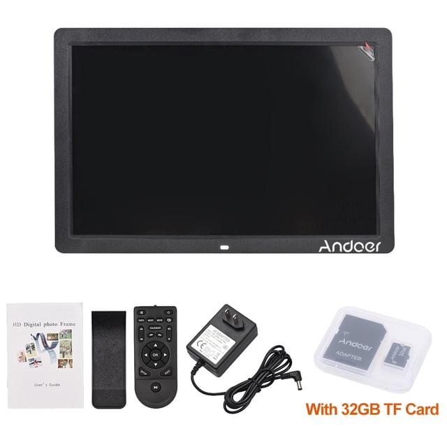 Andoer 17" Digital Photo Frame 1080P Resolution Electronic Picture Frame MP3 MP4 Video Player Clock Calendar with Remote Control