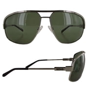 Revo Unisex 1002 Stargazer Aviator Sunglasses, Chrome/Green