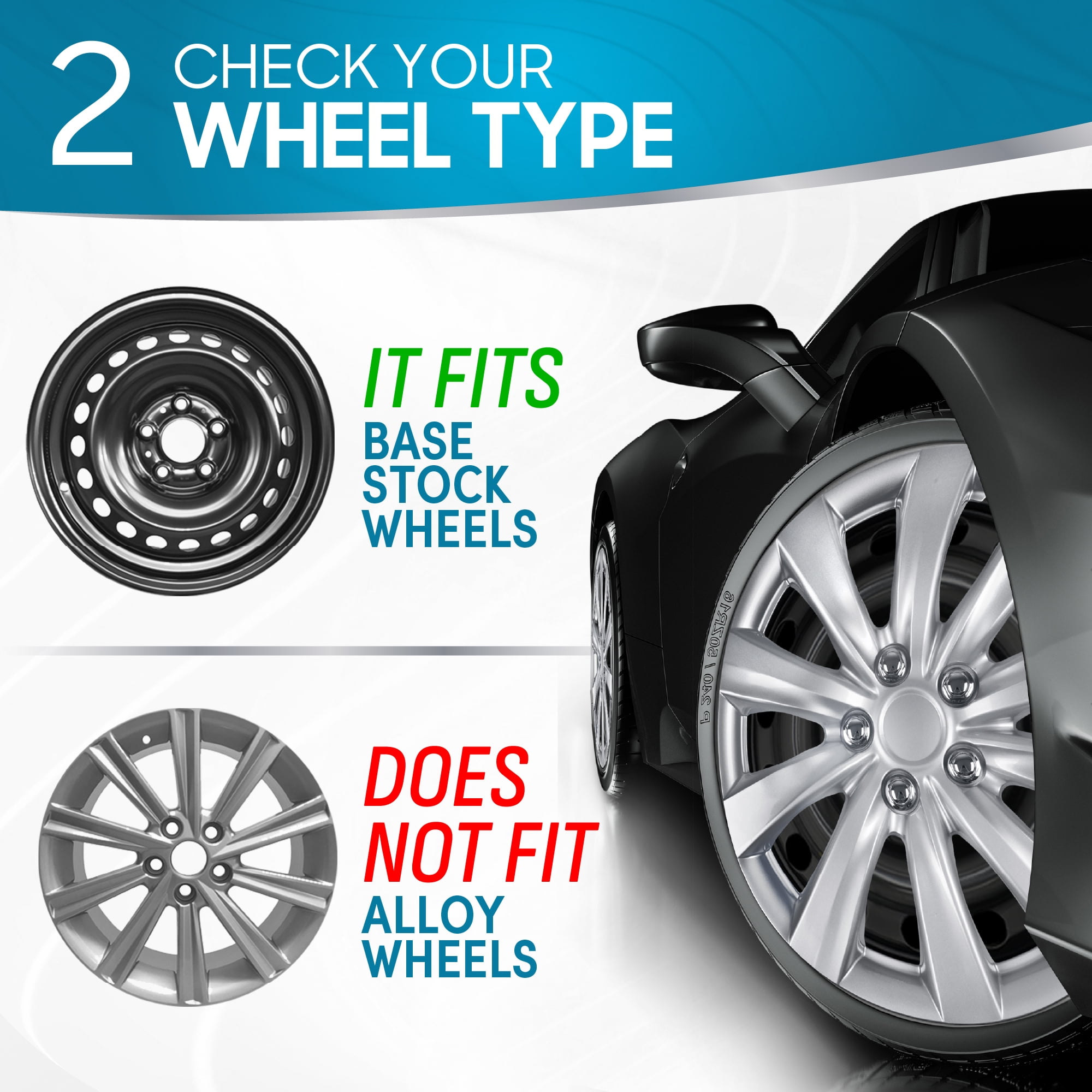 (4-Pack) BDK Premium Hubcaps 16" Wheel Rim Cover Hub Caps OEM Style Replacement Snap On Car Truck SUV - 16 Inch Set