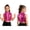 Hot Pink, variant on Girls Sequins Dance Tops Party Cha-cha Performance Competition Sparkly Garment Ruffle Vest Blue 6