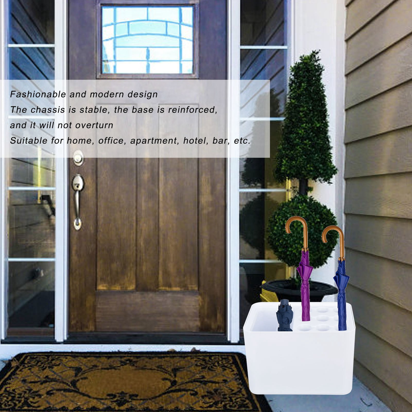 Umbrella Stand Rack for Entryway,Umbrella Bucket Stable Chassis Anti Slip Indoor Space Saving Umbrella Holder with Drip Tray for Home Office Hotel Bars