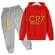 thumbnail image 3 of Conjunto de 2 piezas de sudadera y pantalones CR7 de ídolo de fútbol de primavera y otoño para niños, adecuado para deportes, ocio, moda, chándales para niños y niñas, 3 of 5
