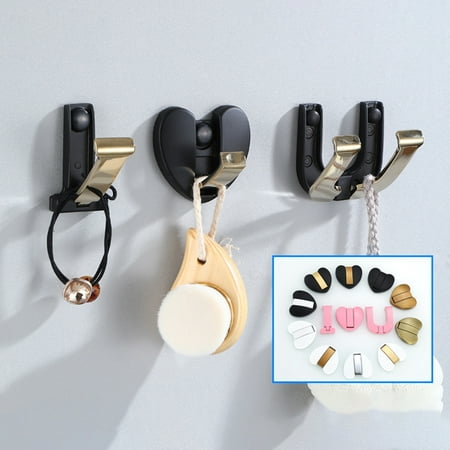 

Waroomhouse 3Pcs/Set Wall Hooks Punch Free Screw Mounted Dual-purpose Space-saving Space Aluminum I Love U Letter Shape Hat Clothes Back Door Hangers for Bedroom