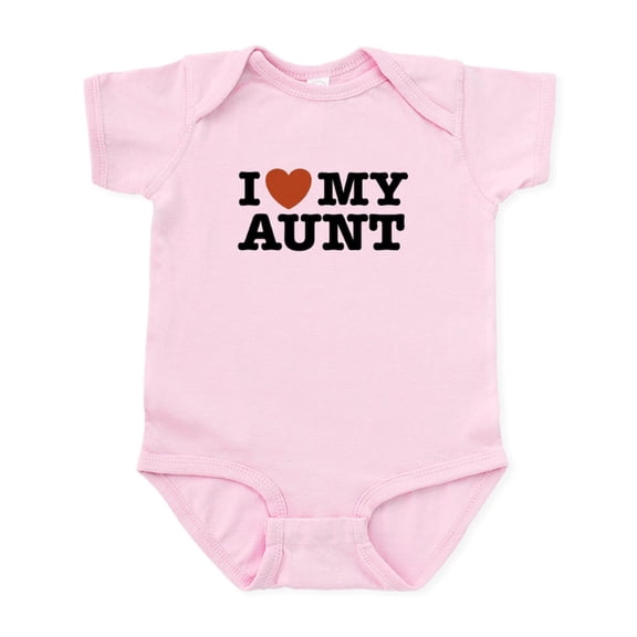 CafePress - I Love My Aunt Infant Bodysuit - Baby Light Bodysuit, Size Newborn - 24 Months