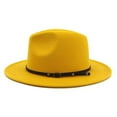 thumbnail image 3 of Meidiya Autumn and Winter Jazz Hat, Wide Brim Breathable Solid Fedora Hat, Large Brim Hat Womens Hat Street Straight Brim Jazz Hat, 3 of 5