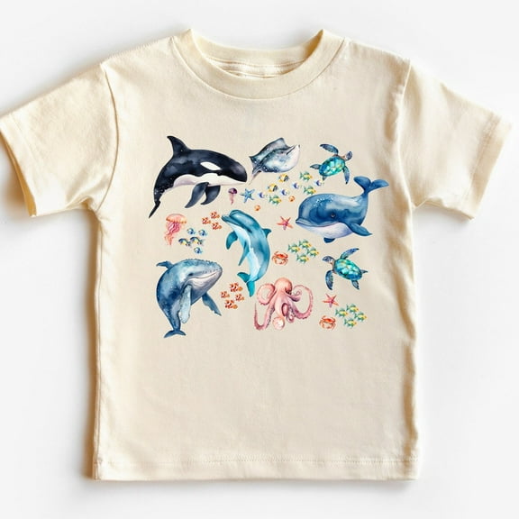 Sea Toddler Shirt, Ocean Kids Tee, Toddler Beach Tee, Whale Kids Tee, Turtle Kids Tee, Sea Animal Kids Tee, Ocean Animal Tee TODDLER SHORT SLEEVE TEE BELLA CANVAS 3001T
