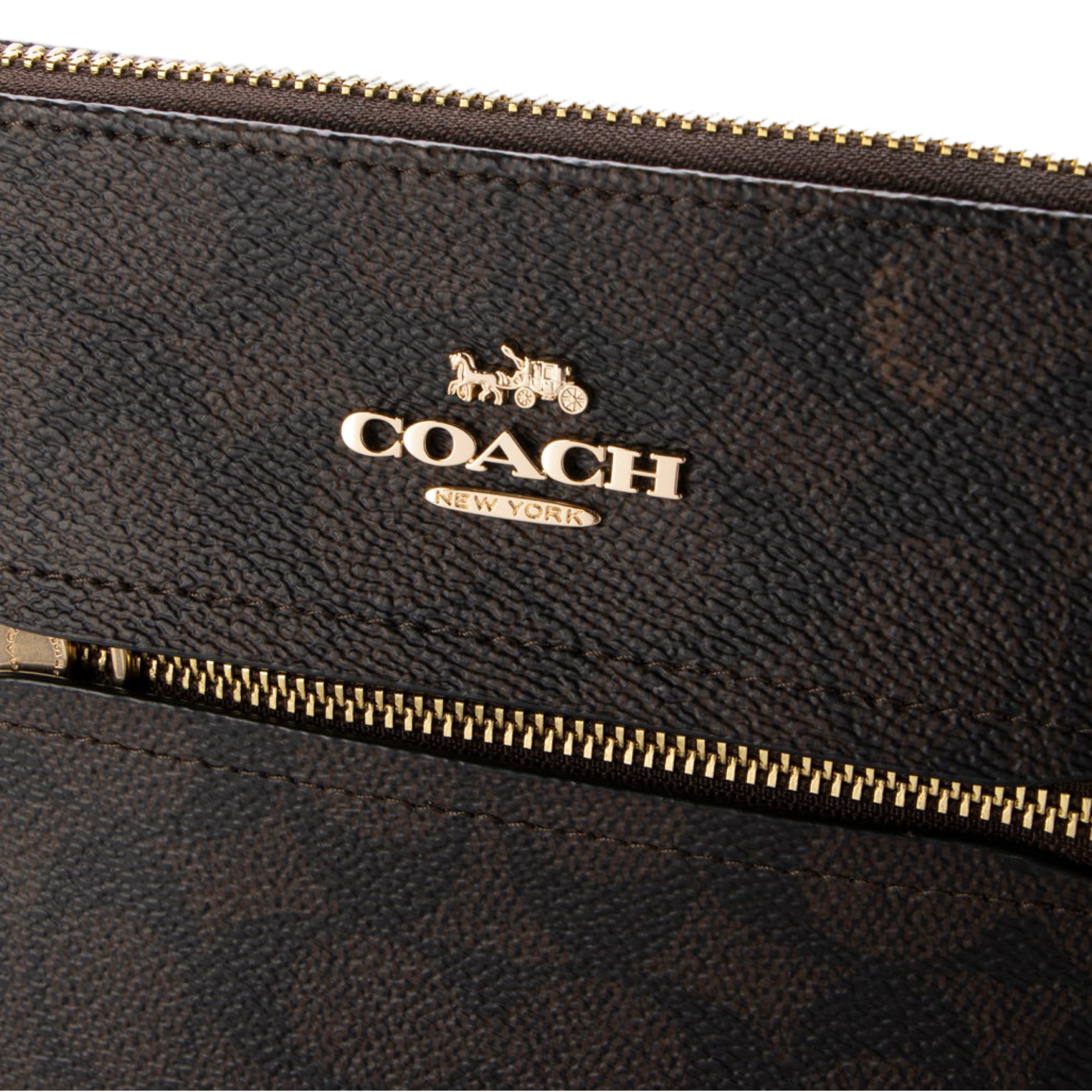 Coach Women's Mini Rowan File Top Zip Crossbody Bag (Walnut / Black)
