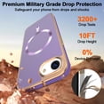 thumbnail image 3 of Designed for iPhone 16e Magnetic Phone Case,Compatible with Mag-Safe,Anti-Scratch PU Leather Bumper,Shockproof Elegant Electroplated Rugged Ultra Slim Thin Phone Case,Darkpurple, 3 of 7