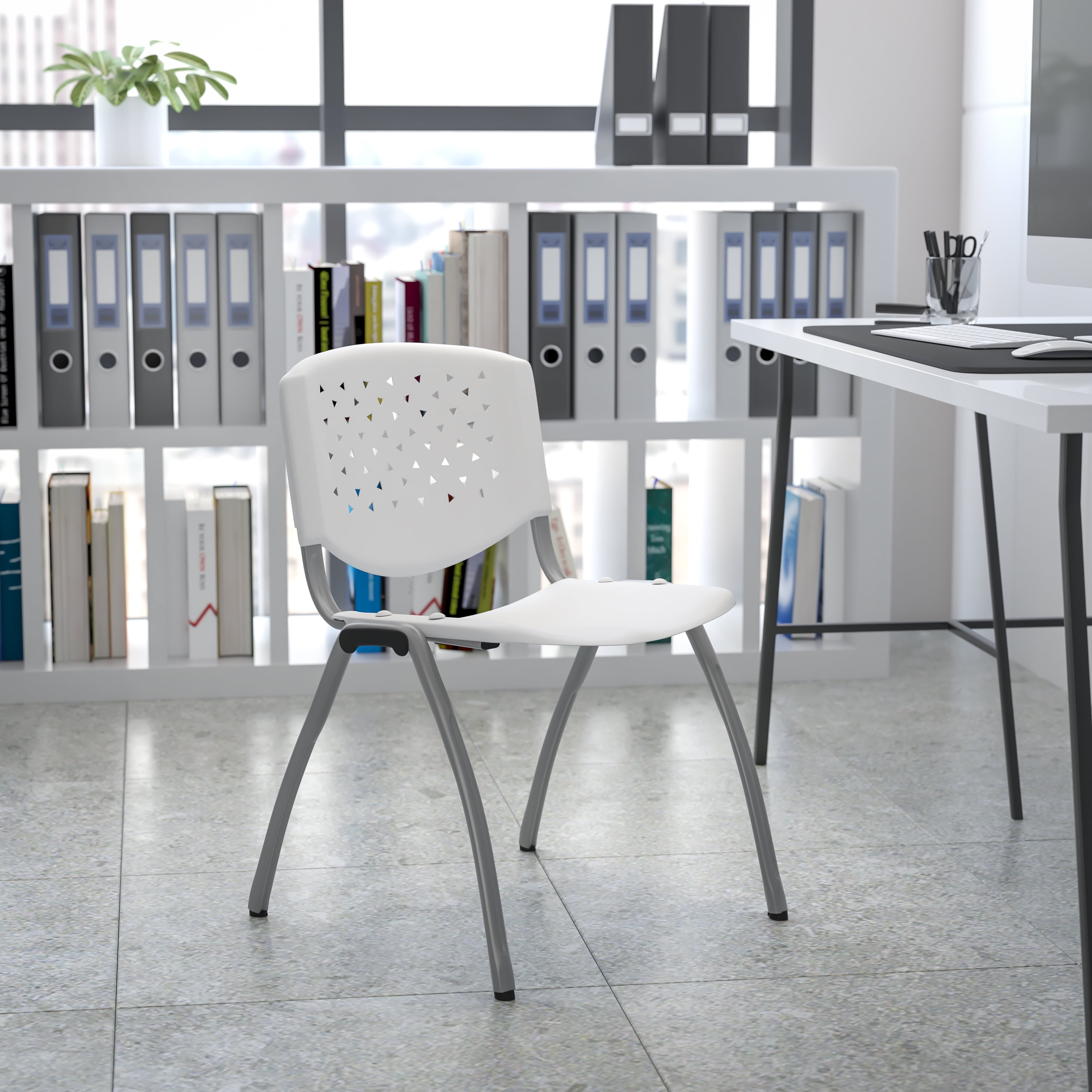 Capacity White Plastic Stack Chair with Details about   Flash Furniture HERCULES Series 880 lb 
