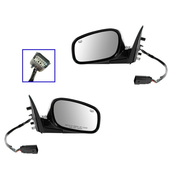 TRQ Power Heated Memory Side Mirror Set Pair for 04-08 Town Car MRA09657