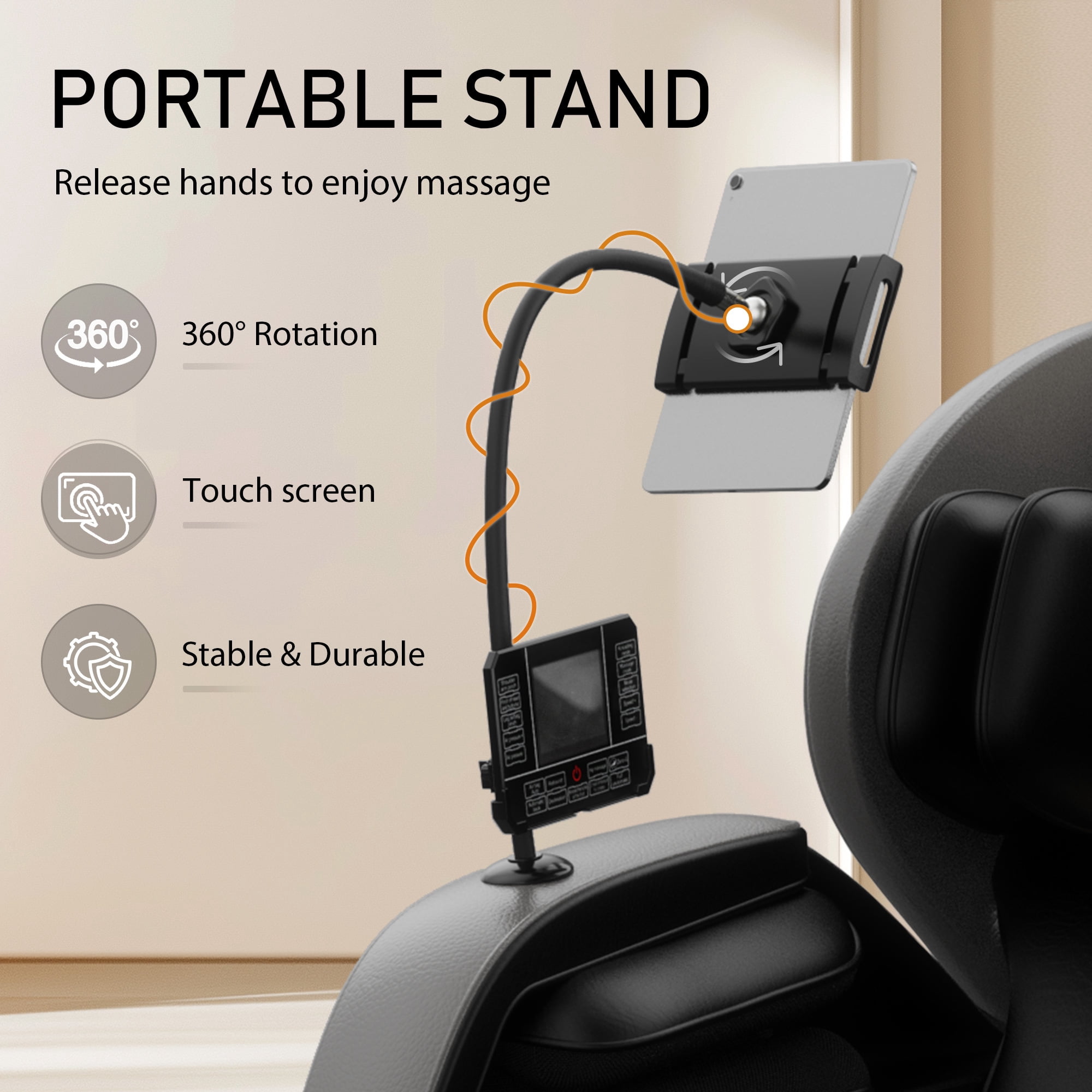 AENKYO Full Body Zero Gravity Massage Chair with Heating, Airbags, Bluetooth Speaker, Foot Roller, and Touch Screen Control Gray