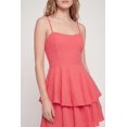 thumbnail image 3 of Women's Ruffle Tiered Tie Back Keyhole Mini Dress, 3 of 4