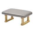 thumbnail image 3 of Reposapiés pequeño, taburete otomano acolchado, taburete rectangular antideslizante moderno con patas de madera para puerta de vestidor Gris claro, 3 of 9