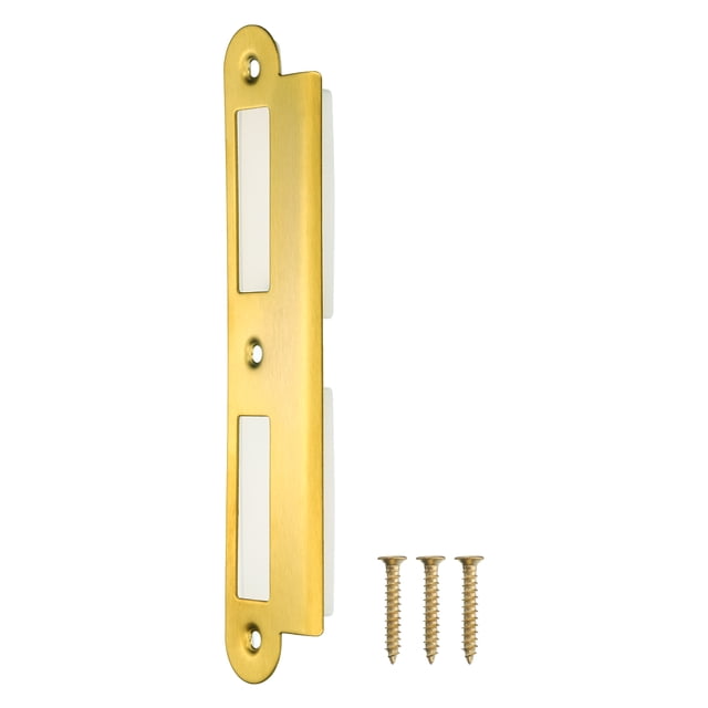 Unique Bargains Plaque de Verrouillage de Porte en Acier Inoxydable 180mm x 40mm 201, Bord Rond Doré