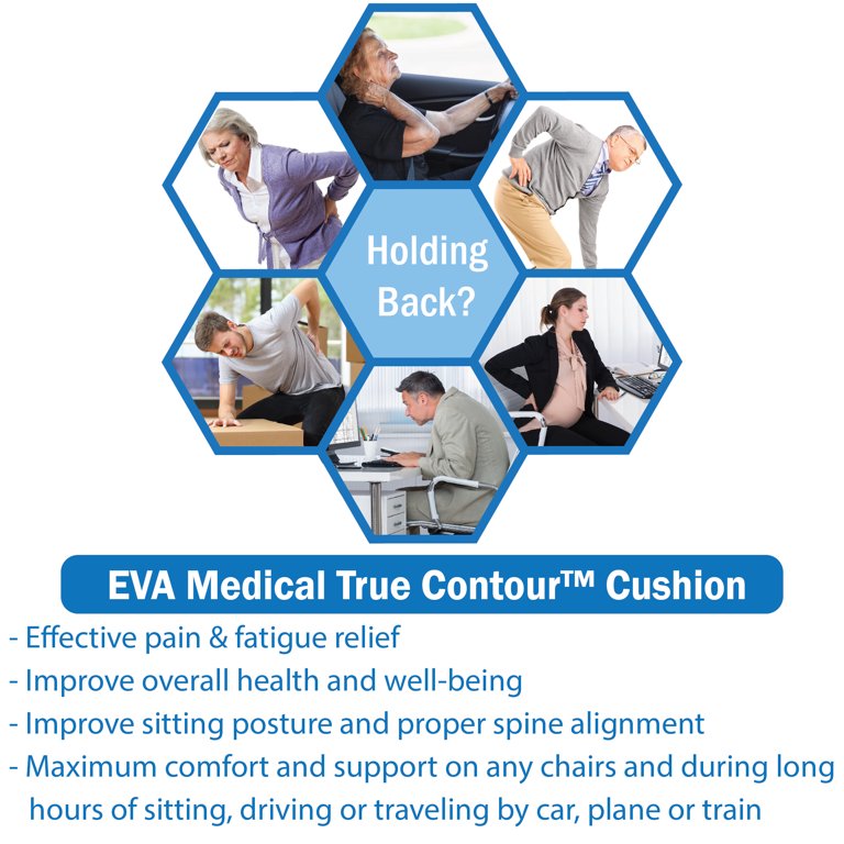 4V1 ™ Dr. Ortho Coccyx Cushion for Lower Back, Sciatica, Tailbone