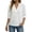 White, variant on Womens Tops Short Sleeve V-Neck Button Summer Pullover Solid T-Shirt White XXL