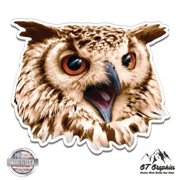 Owl Beautiful - 3" Vinyl Sticker - For Car Laptop I-Pad Phone Helmet Hard Hat - Waterproof Decal