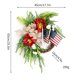 thumbnail image 3 of Corona Patriótica de Flores Artificiales con Diseño de Bandera, Girasol y Peonía para La Puerta Principal, La Pared o La Decoración Del Porche. Corona de Tela Hecha a Mano para El Día de La Independe, 3 of 6