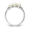 thumbnail image 2 of White Sterling Silver Ring Band Pearl Diamond Round Freshwater, 2 of 3