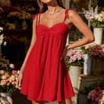 thumbnail image 2 of Elara Women's Tie Strap Dress Sweetheart Neck Lightweight Cami Mini Dress for Summer Beach Vacation Casual Wear, 2 of 6