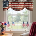 thumbnail image 2 of Independence Day Tie Up Valances Curtain, Adjustable Kitchen Retro US Flag Wood Grain Vintage Stars Valances for Windows Decor, Rod Pocket Short Curtains Set for Bedroom/Bathroom, 42"x12", 2 of 9