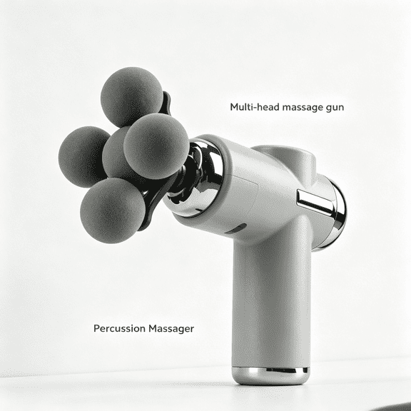 Handheld Percussion Massager with Multi-Heads for Deep Tissue