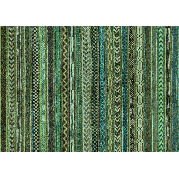 Ahgly Company Indoor Rectangle Abstract Light Blue Modern Area Rugs, 7' x 10'