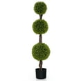 thumbnail image 1 of Gymax 4 FT Artificial Boxwood Topiary Ball Tree w/ Weighted Pot Faux Cypress Tree, 1 of 10