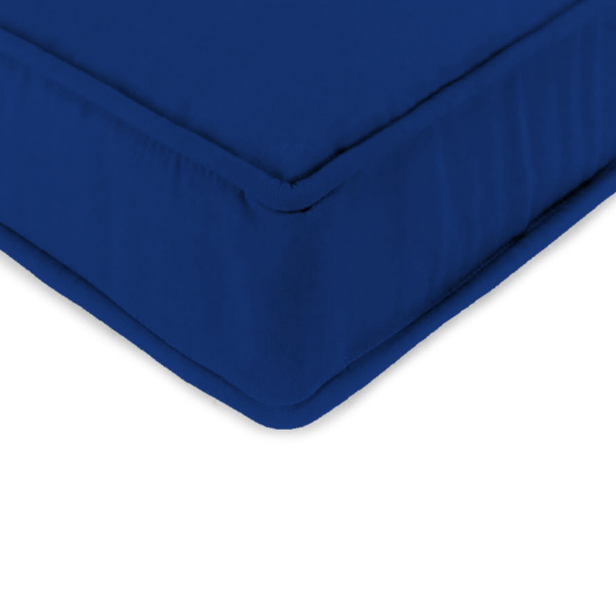 Jordan Manufacturing 45" x 22" Canvas Cobalt Blue Solid Rectangular Outdoor Deep Seating Chair Seat and Back Cushion with Ties and Welt