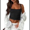 thumbnail image 3 of Top Corto Básico Sin Mangas con Tirantes Finos para Mujer Negro XL, 3 of 10
