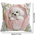 thumbnail image 3 of Meggemo Spring Embroidered Dog Pillow Cover Cute Pet Cushion Case Sofa Living Room Decorative Throw Pillow Home Accent Cozy, 3 of 8