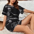 thumbnail image 4 of Sikiie Skeleton Playing Xylophone Womens Pajama Sets Short Sleeve Top With Pants Sleepwear 2 Piece Lounge Set-, 4 of 6
