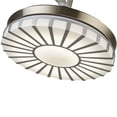 thumbnail image 6 of 4 Retractable Blades Chandelier Fan With Remote Control, Modern 42Inch 3 speed LED Ceiling fan With LED Light, Silver, Acrylic Lampshade, 6 of 7