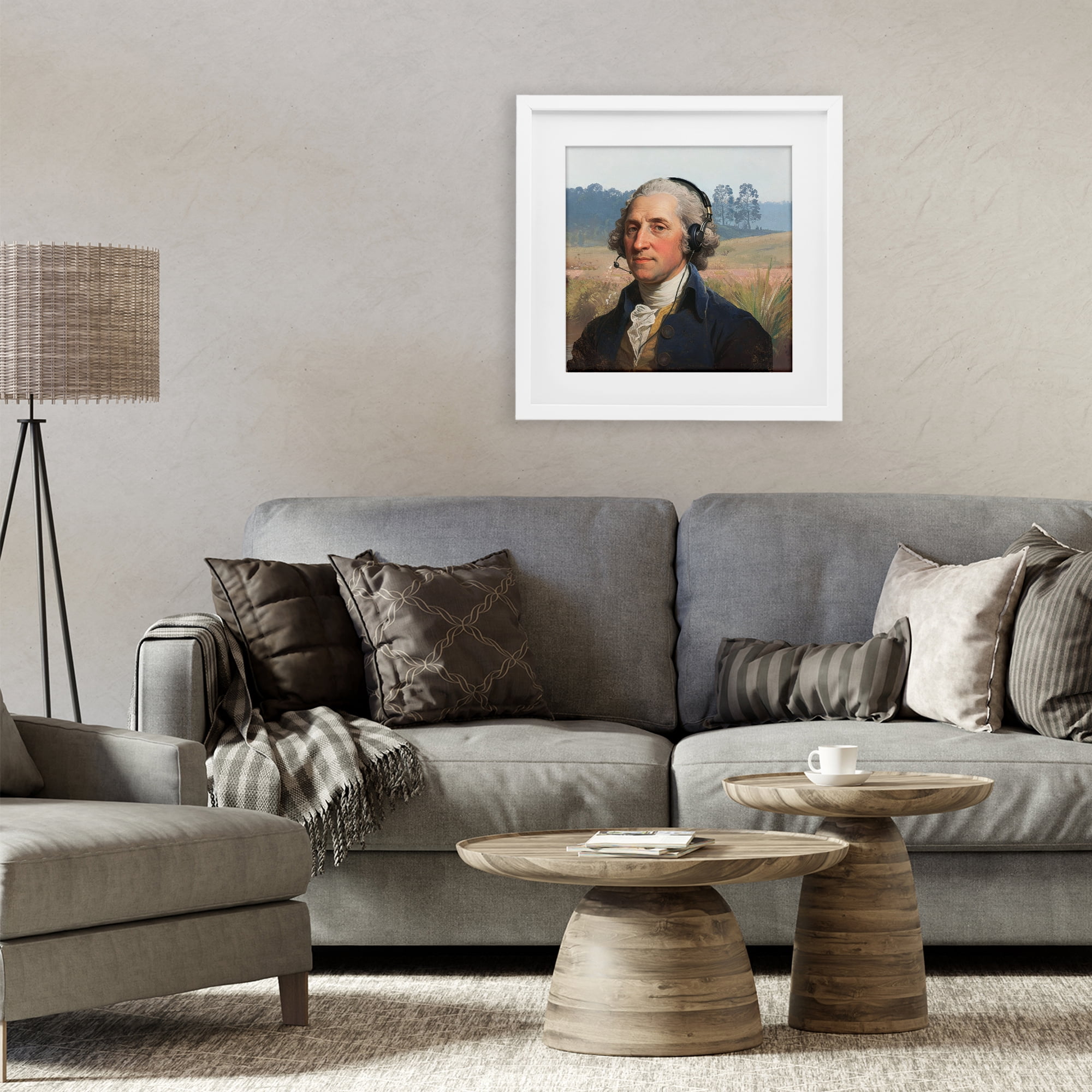 Stupell Industries Classical Gentleman with Headset White Framed Print Under Glass, design by CAD Designs
