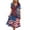 Light Blue, variant on Elowen American 250th Anniversary Dresses for Women V-Neck Short-Sleeve Printed Casual Summer Dress Blue L