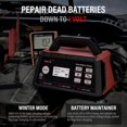 thumbnail image 4 of 2/10/25 Amp 12V Smart Car Battery Charger, Fully Automatic Battery Maintainer with Engine Start, Auto Desulfator, Battery Repair, Winter Mode, for AGM, STD, Gel, Deep Cycle Batteries（Red）, 4 of 5