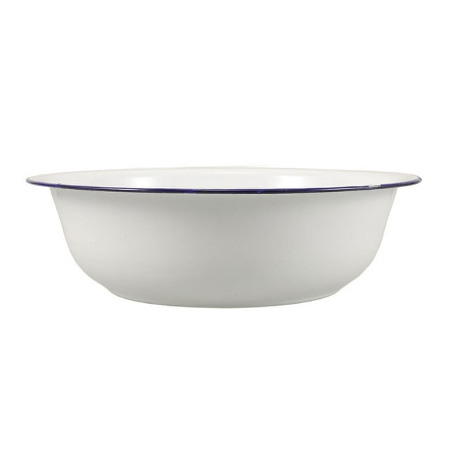 MOVTOTOP Vintage Enamel Basin For Foot Soaking And Laundry Portable Foot Bath Tubs For Relaxing White Enamelware Bowl For Washing