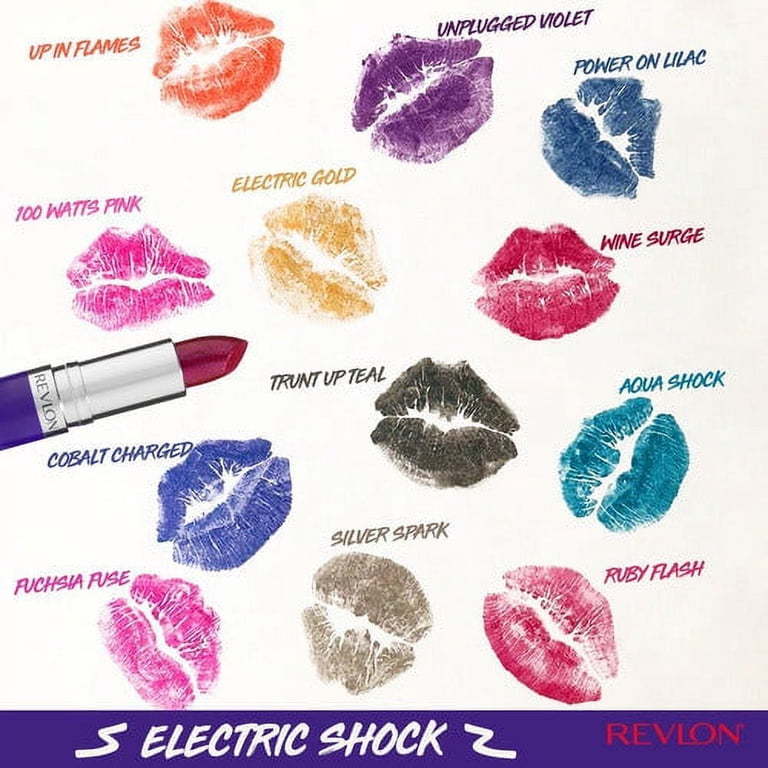 Revlon, Electric Shock Lipstick, Highly Pigmented, Vibrant Finish